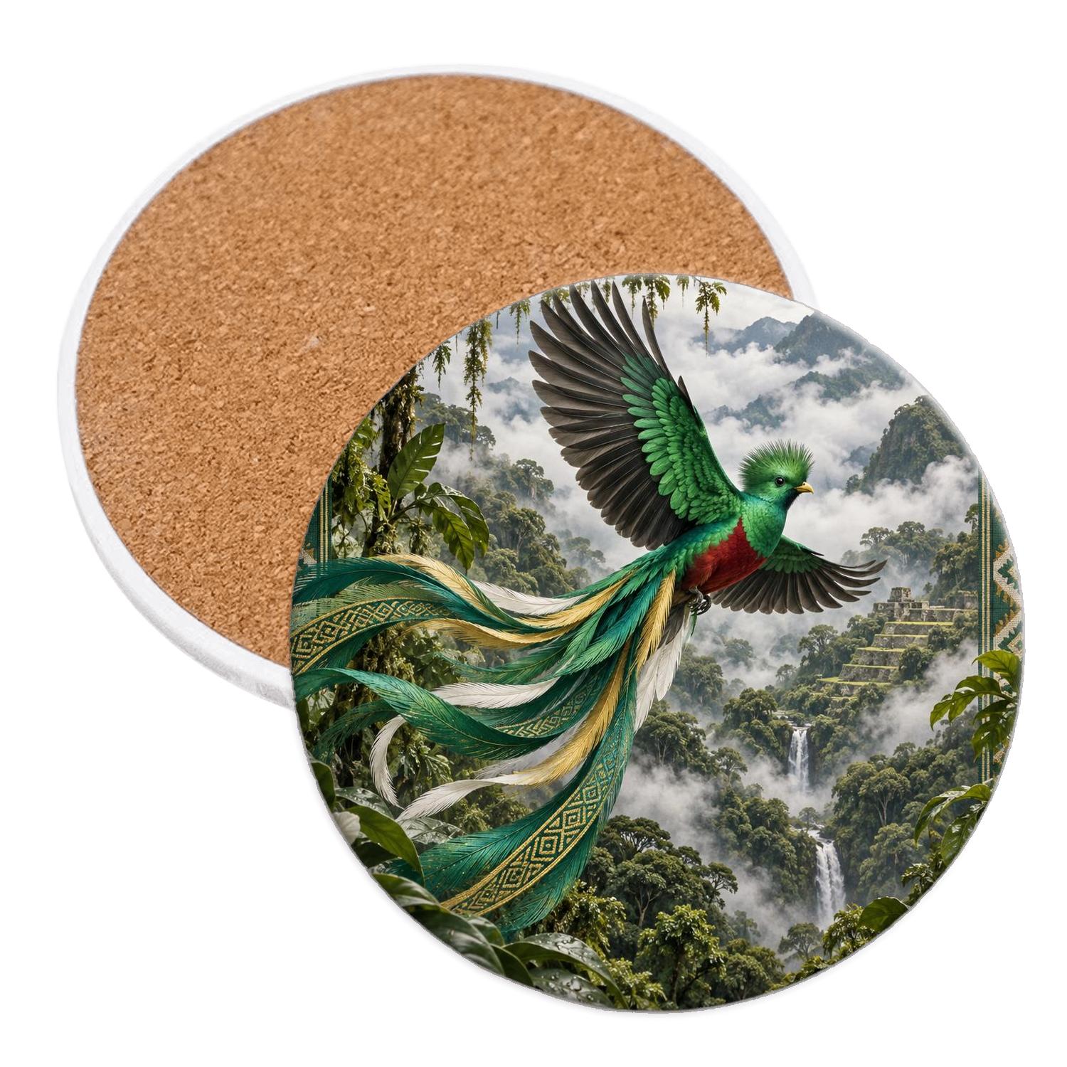 Emerald Quetzal Cloud Loom stone coaster collections [AI-4e831857-c72bffde49eb]