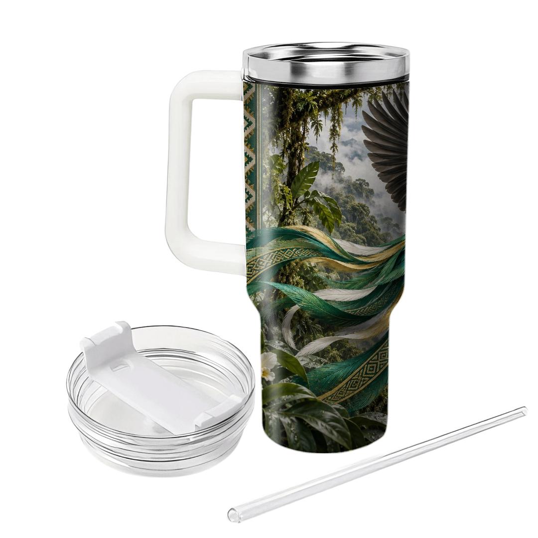 Emerald Quetzal Cloud Loom tumblers with lids [AI-4e831857-c72bffde49eb]