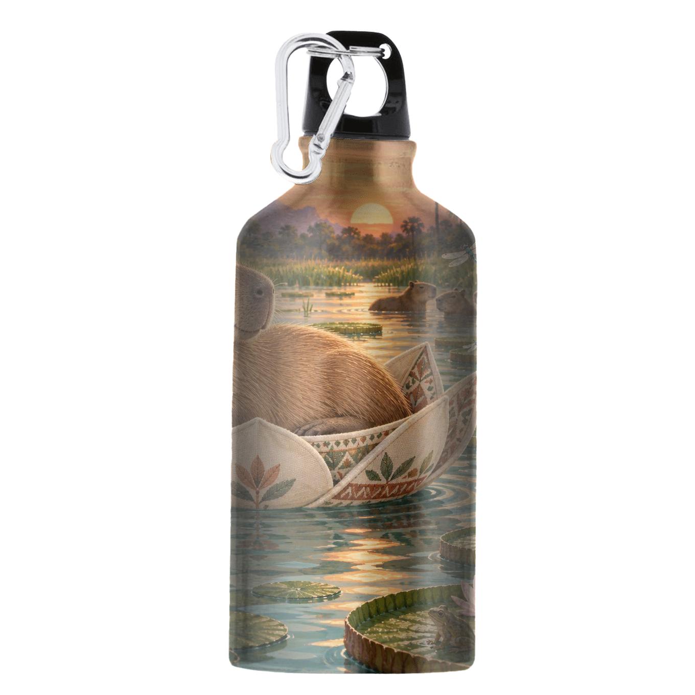 Cinnamon Capybara Lotus Hammock personalized sports bottles [AI-6e44c050-712b9b033209]