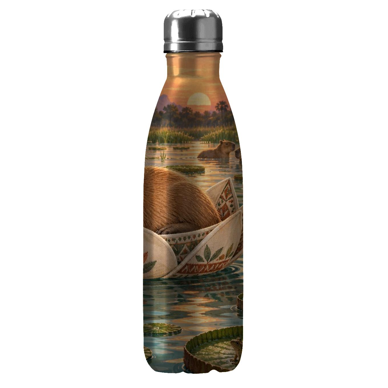 Cinnamon Capybara Lotus Hammock water bottles for gifts [AI-6e44c050-712b9b033209]