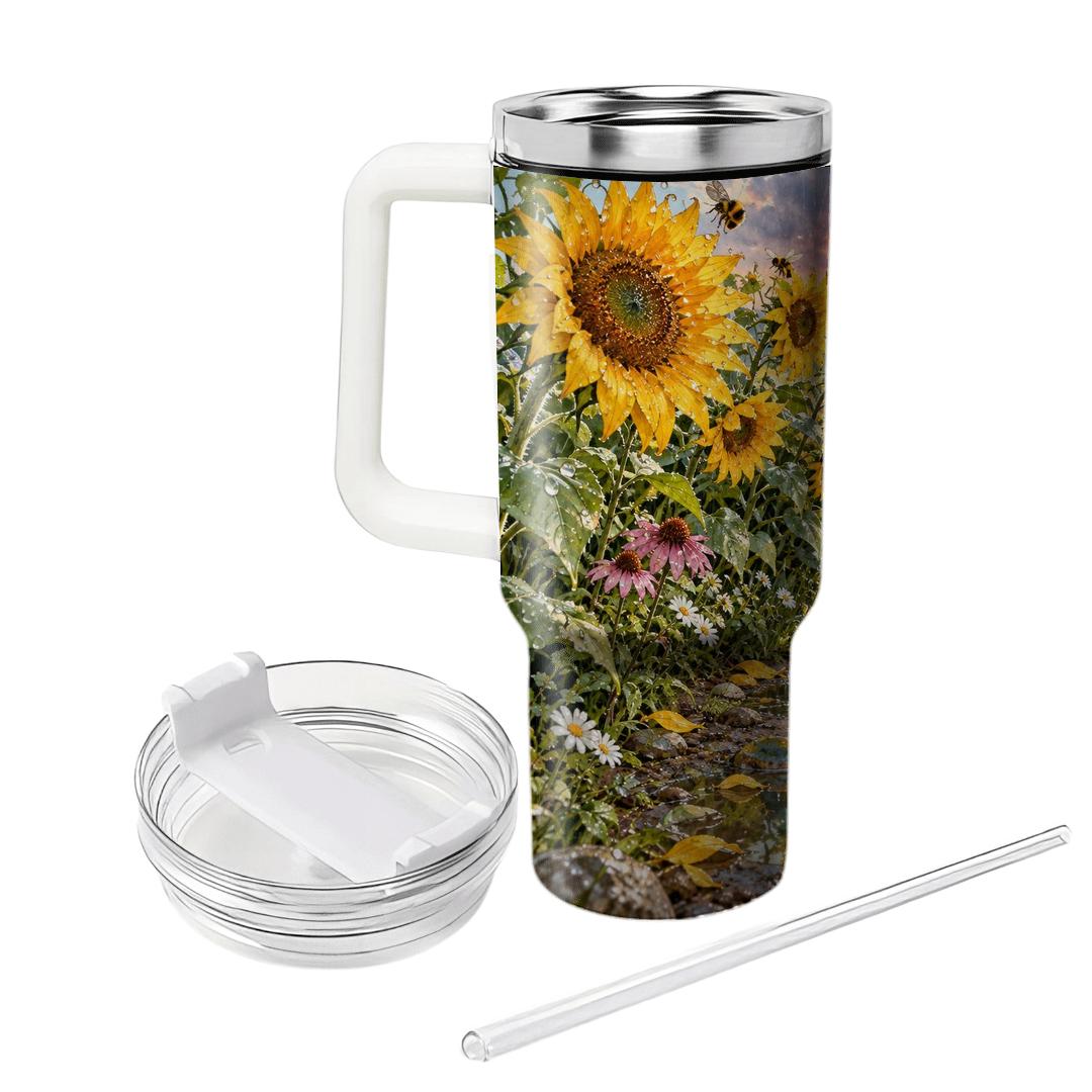 Summer Sunflower Rain Prism personalized tumblers [AI-ed62ed92-0d74f54f4e02]