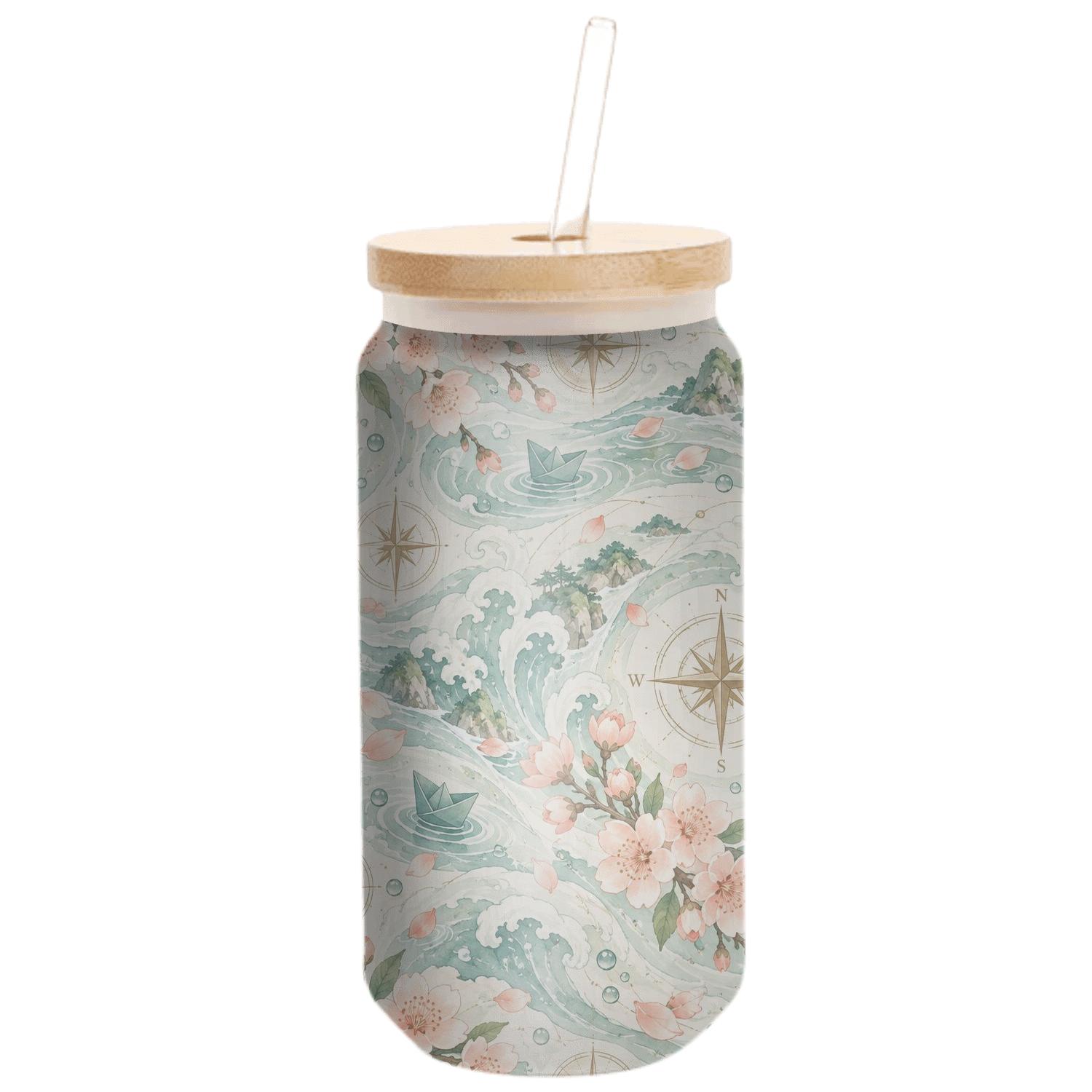 Spring Tide Blossom Compass glassware drinkware [AI-17b63cbf-de22f9d92716]