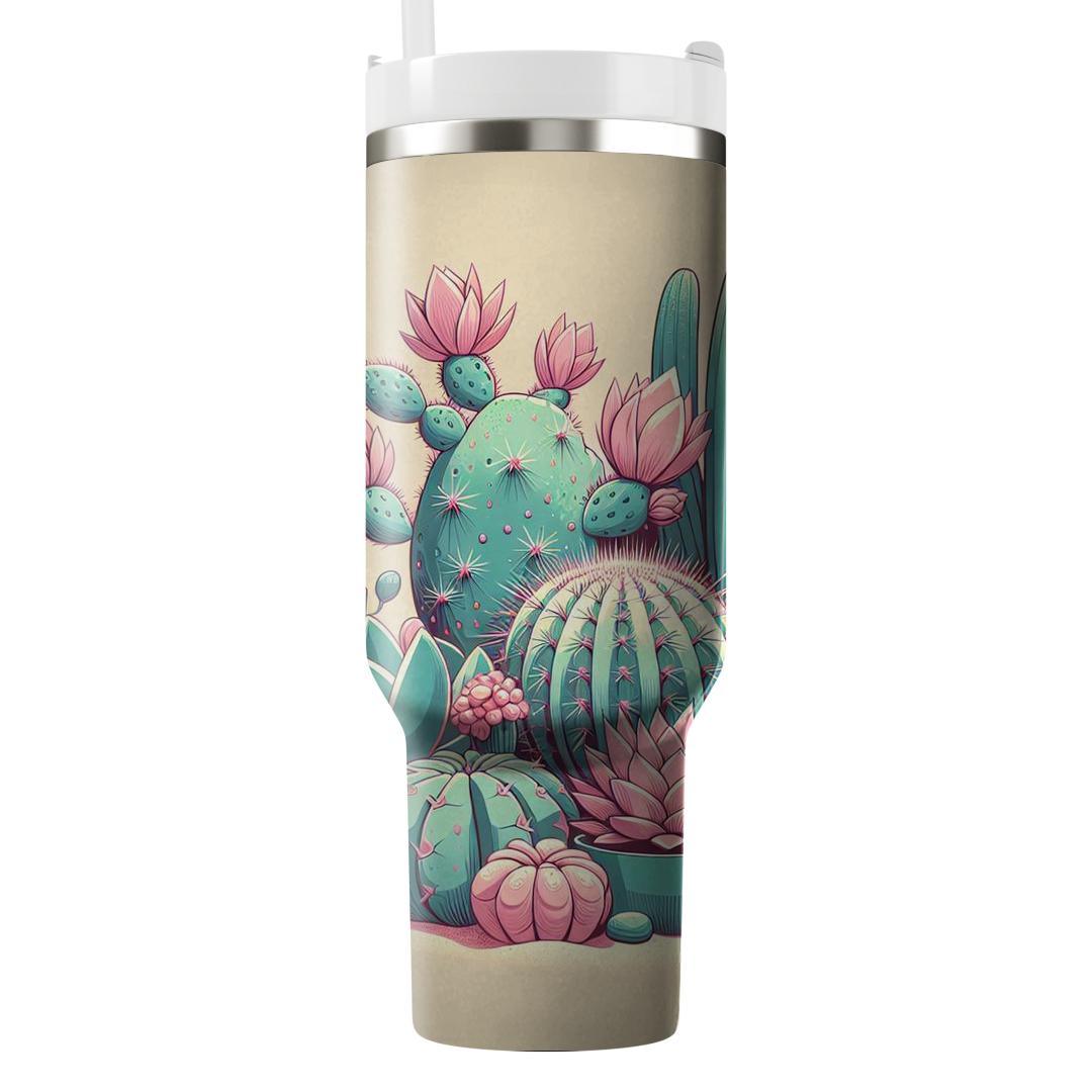 Retro Cactus Garden  Tumbler Cups