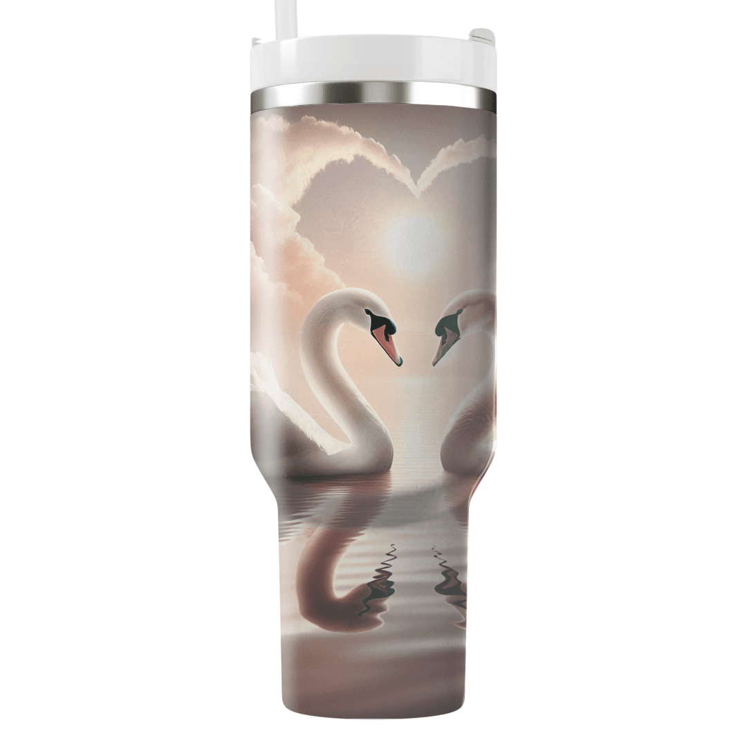Elegant Swans In Love  Tumbler Cups