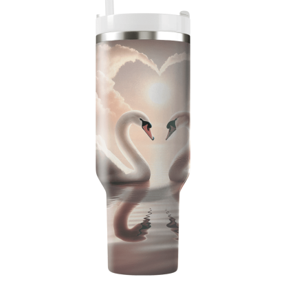 Elegant Swans In Love  Tumbler Cups