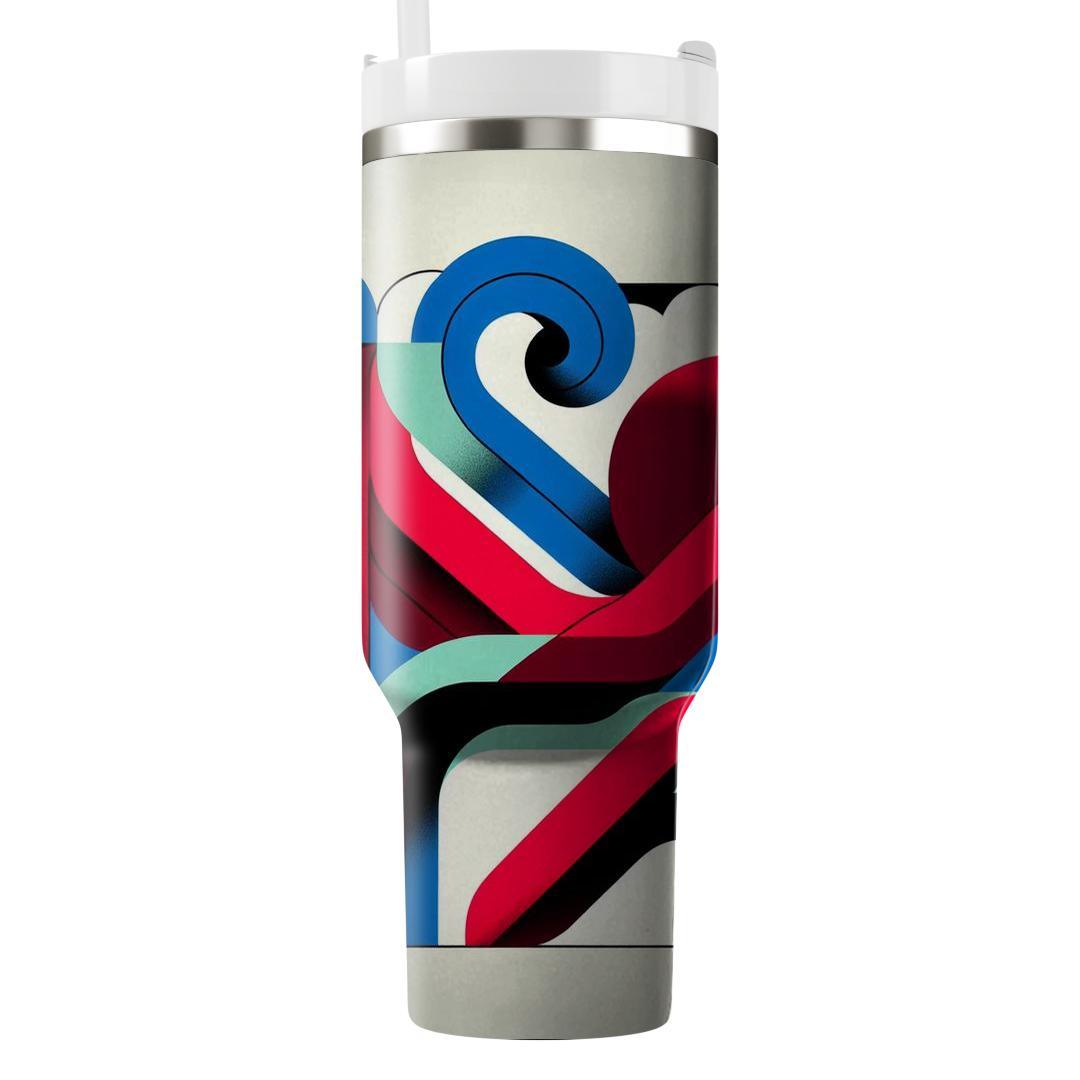 Retro Abstract Fusion  Tumblers With Lids