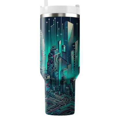 Cyborg Cityscape  Personalized Tumblers
