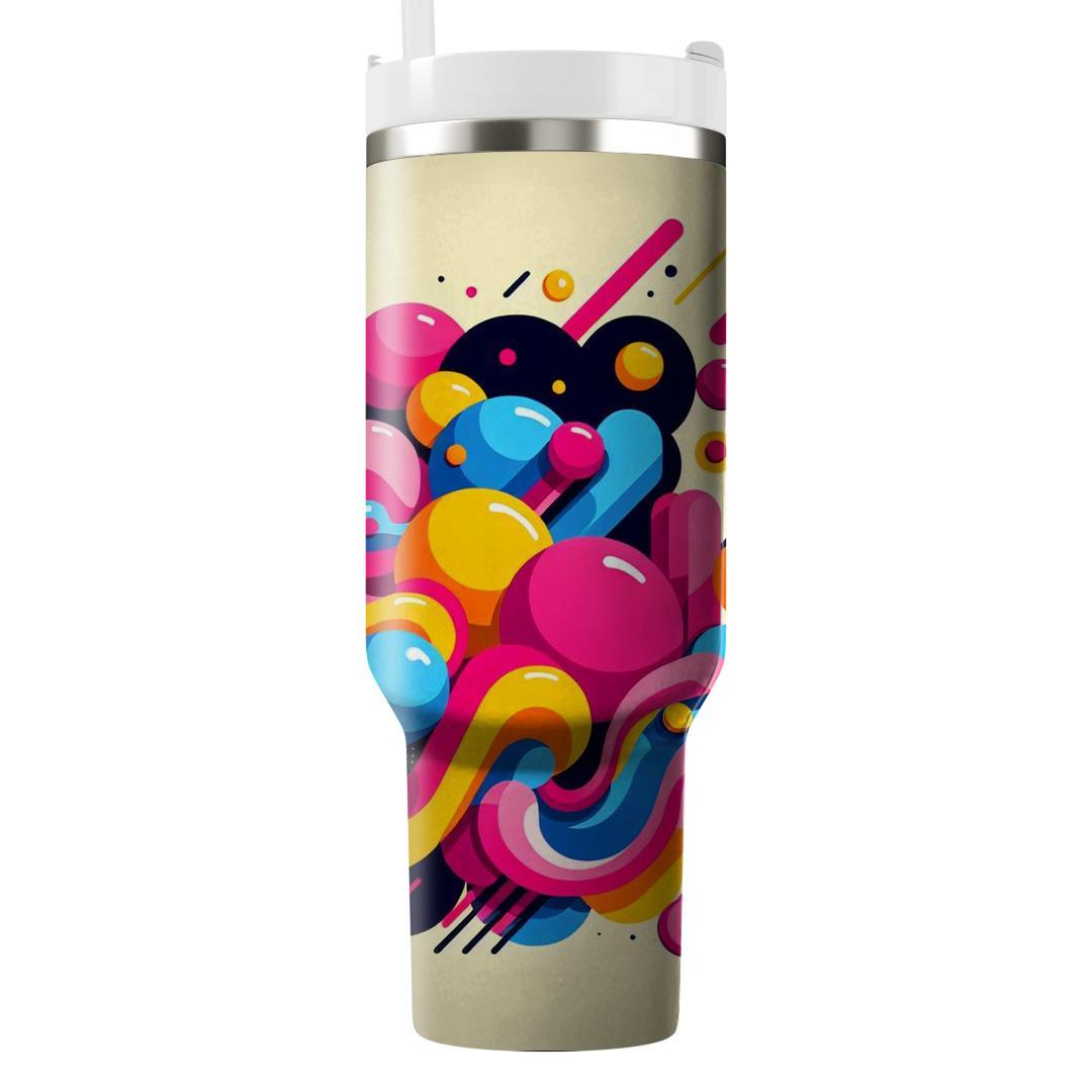 Retro Vibes Abstract  Travel Tumblers