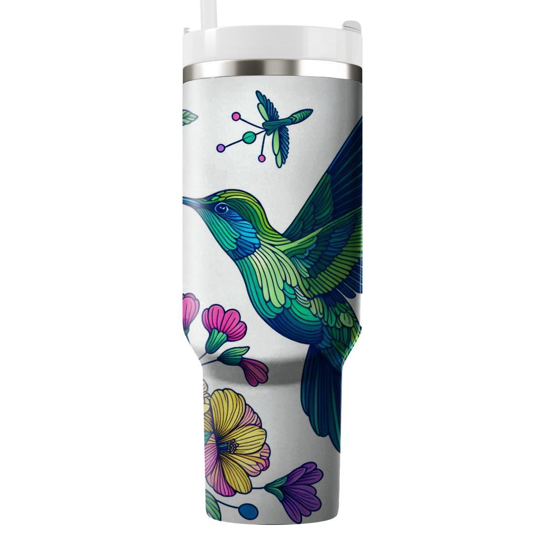 Beautiful Garden Hummingbird  Tumblers With Lids