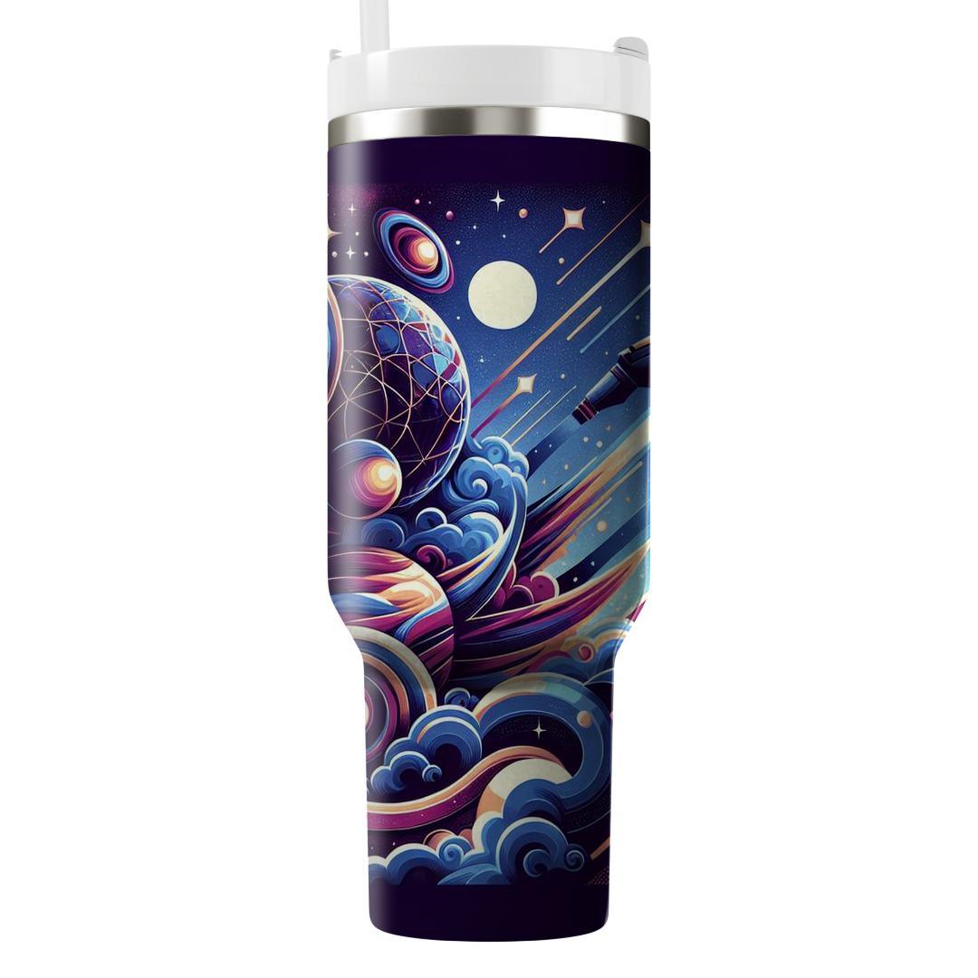 Cosmic Retro Pattern  Personalized Tumblers