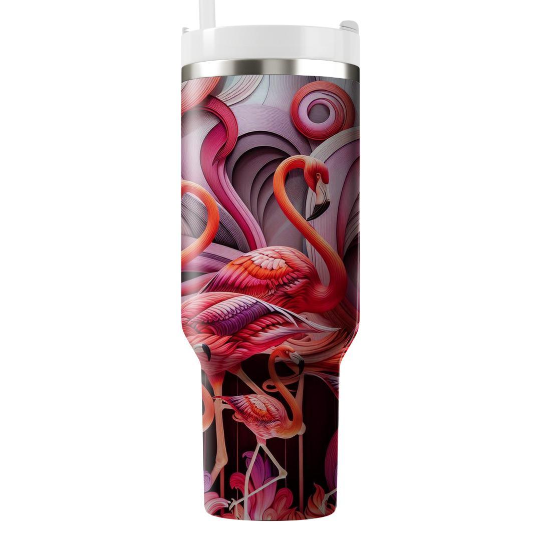Fanciful Flamingo Flamenco  Travel Tumblers