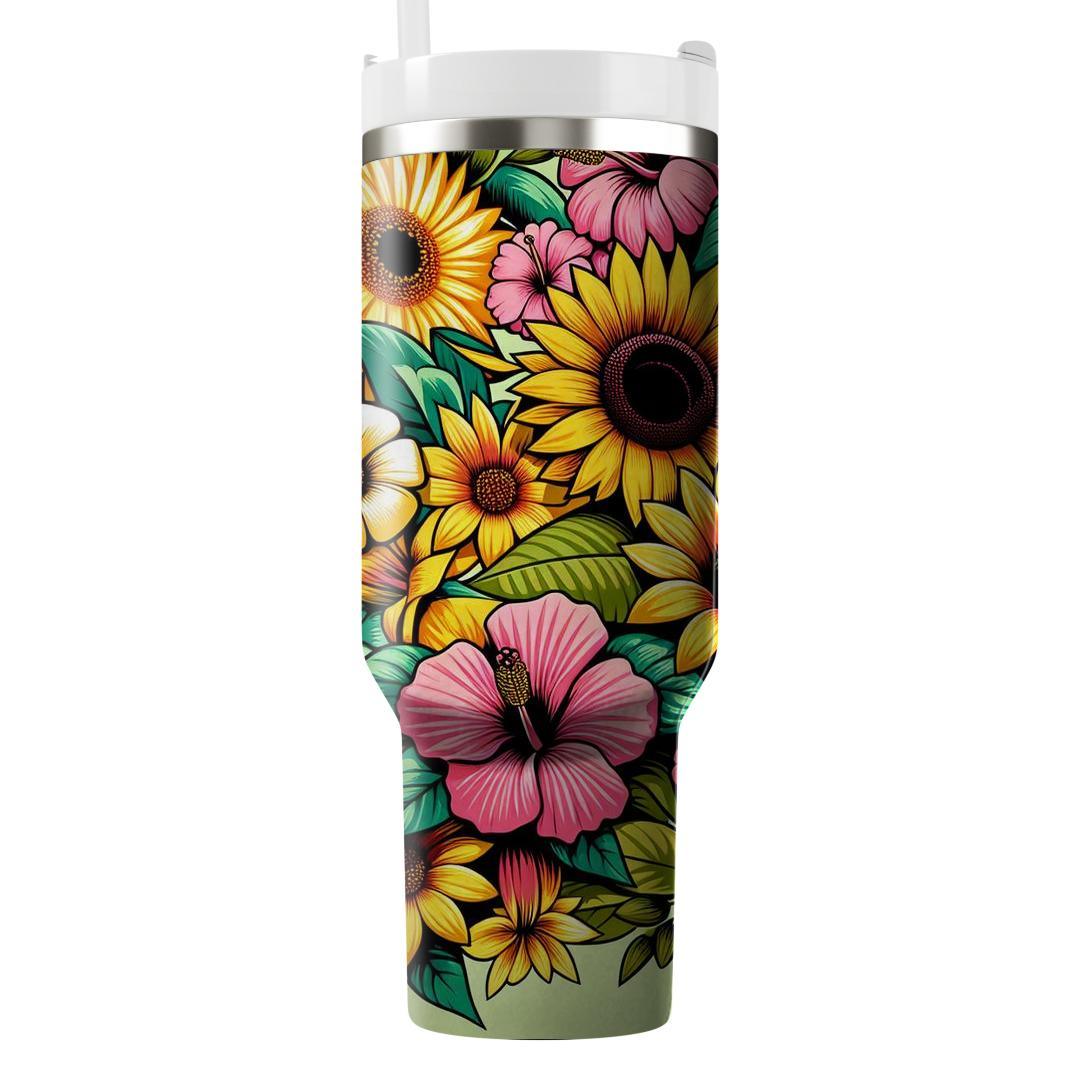 Summer Floral Fusion  Unique Tumblers