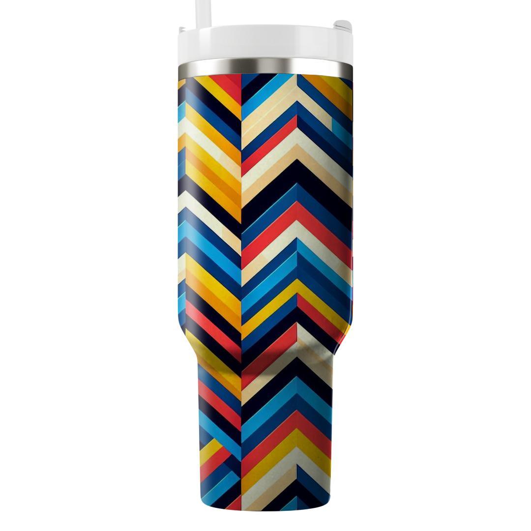 Retro Chevron Delight  Travel Tumblers