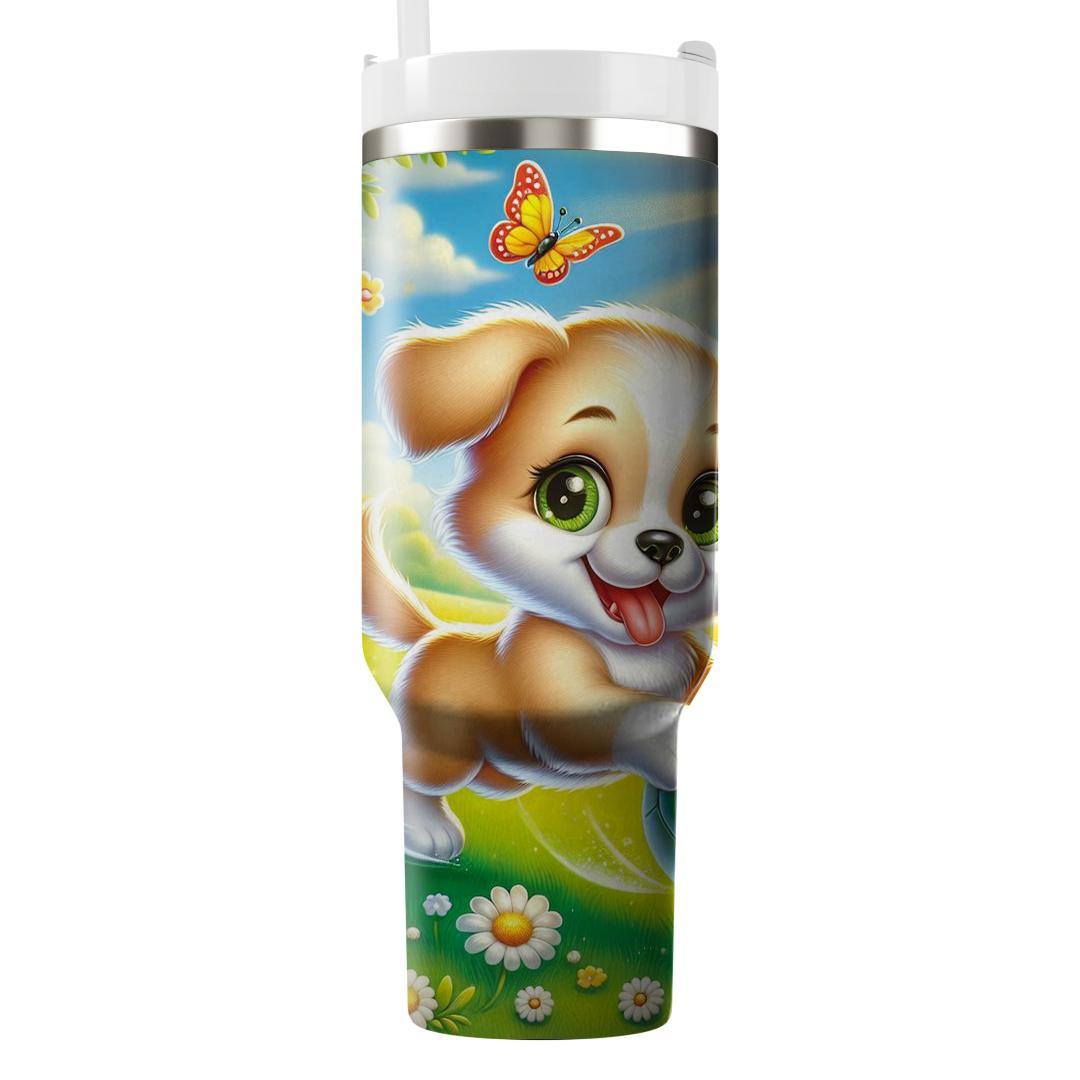 Playful Puppy Love  Tumblers With Lids