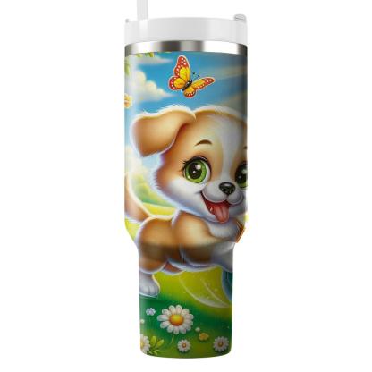 Playful Puppy Love  Tumblers With Lids