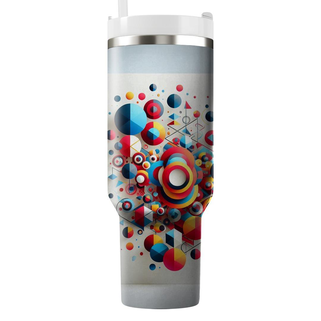 Abstract Geometry Fusion  Tumblers With Lids