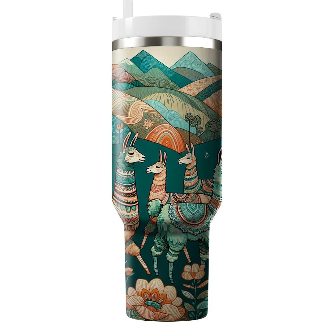 Whimsical Llama Land  Tumblers With Lids