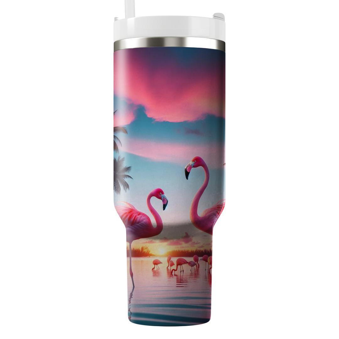 Chic Flamingo Oasis  Travel Tumblers