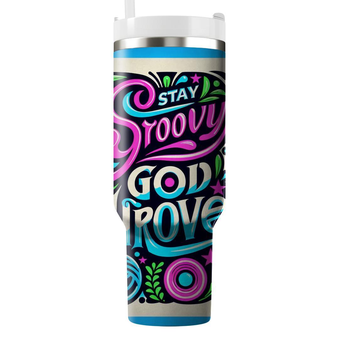 70s Funky Typographic  Travel Tumblers