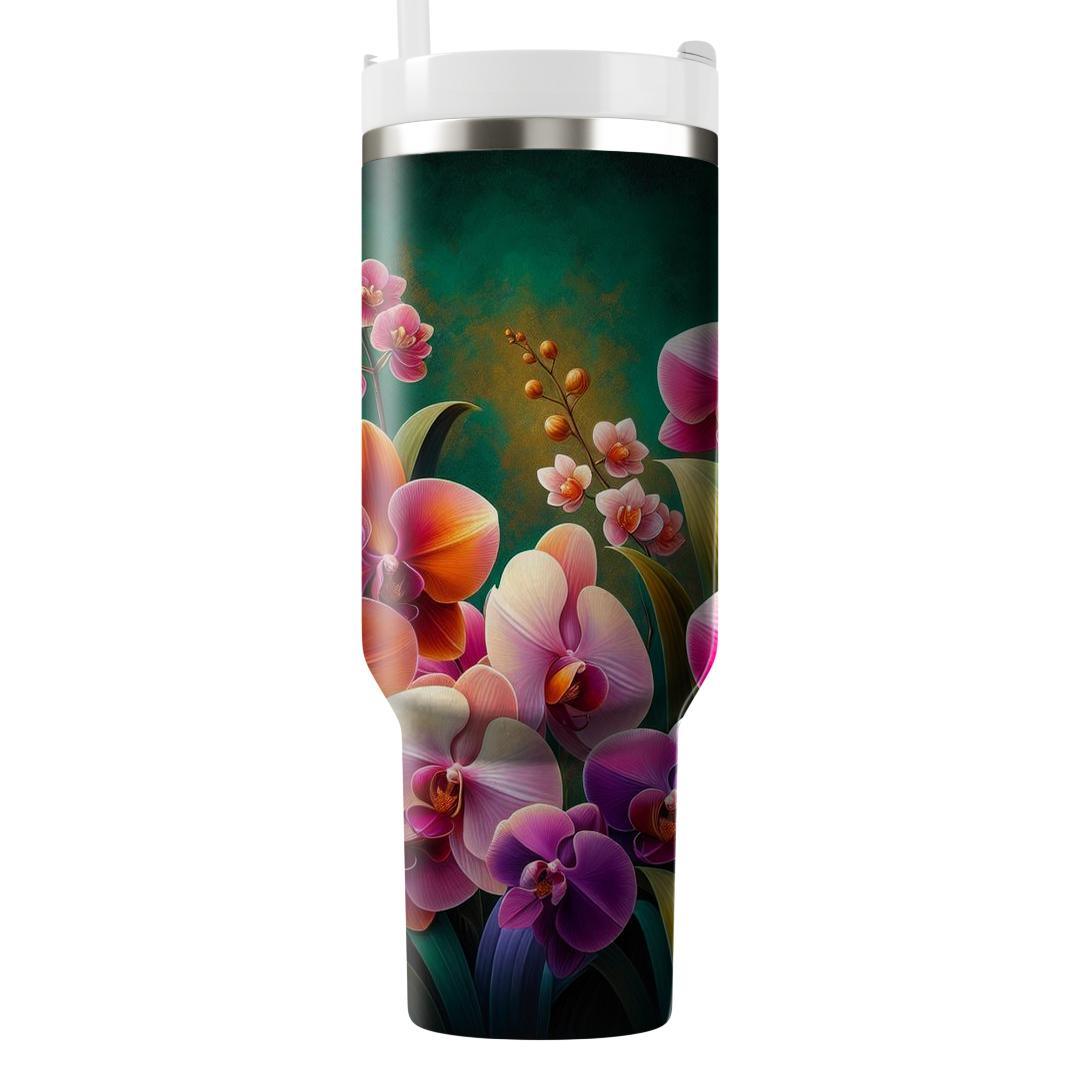 Vibrant Orchid Oasis  Unique Tumblers