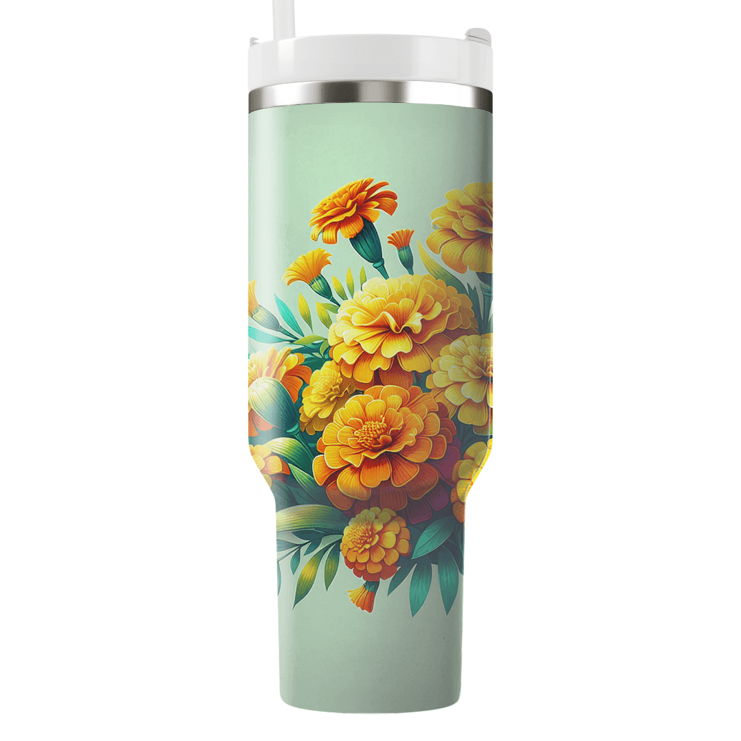 Cheerful Marigold Medley  Tumblers With Lids