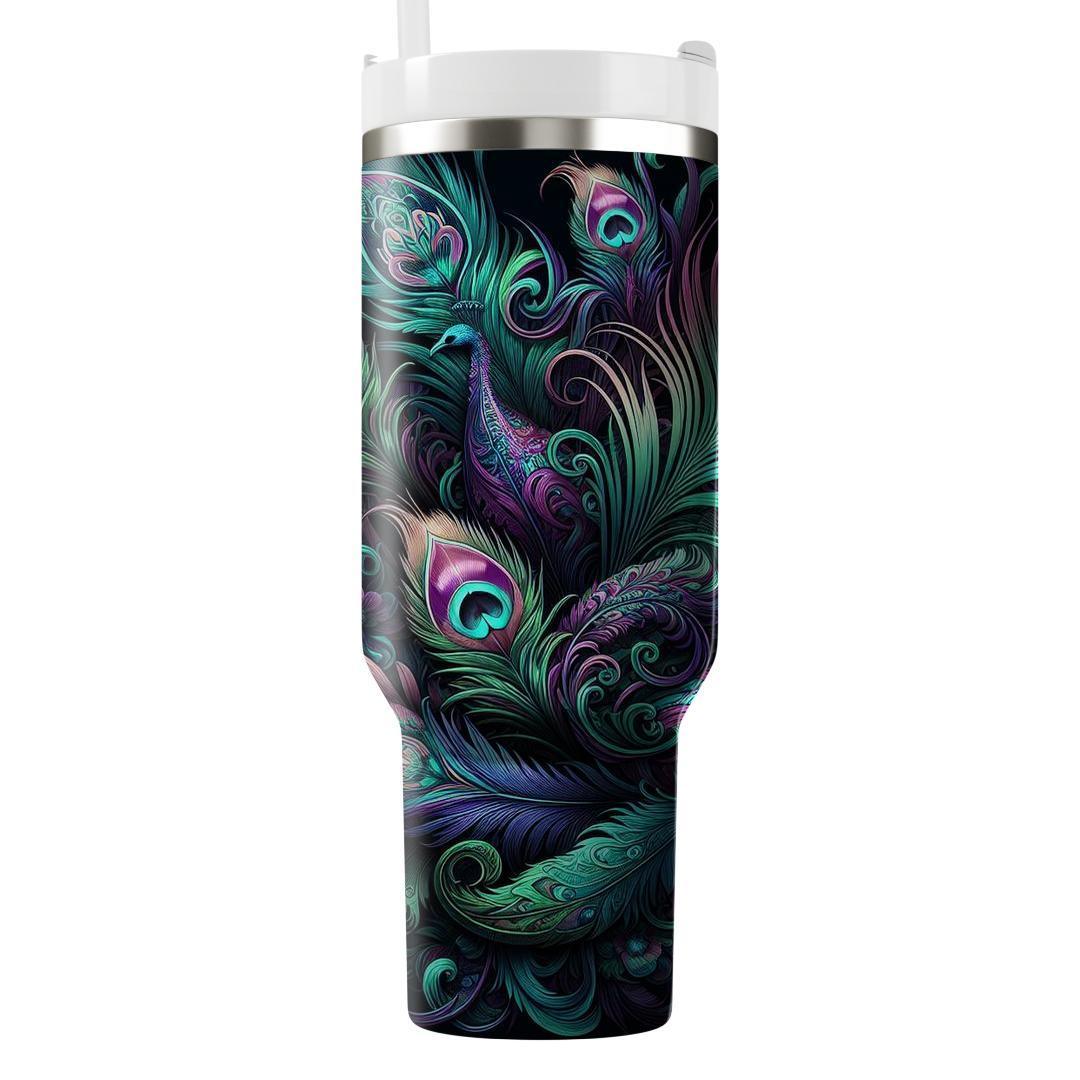 Peacock Feather Blooms  Tumbler Cups