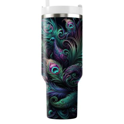 Peacock Feather Blooms  Tumbler Cups