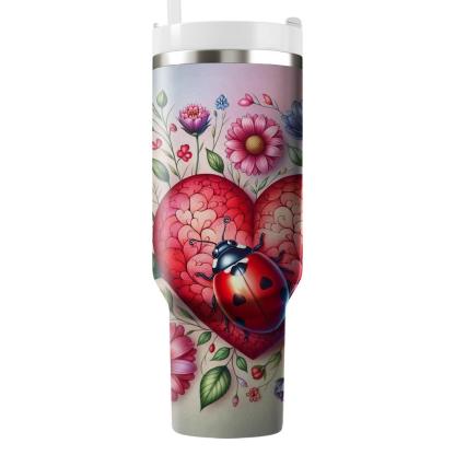 Charming Ladybug Love  Travel Tumblers
