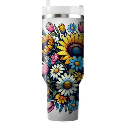 Cheerful Floral Melody  Insulated Tumblers