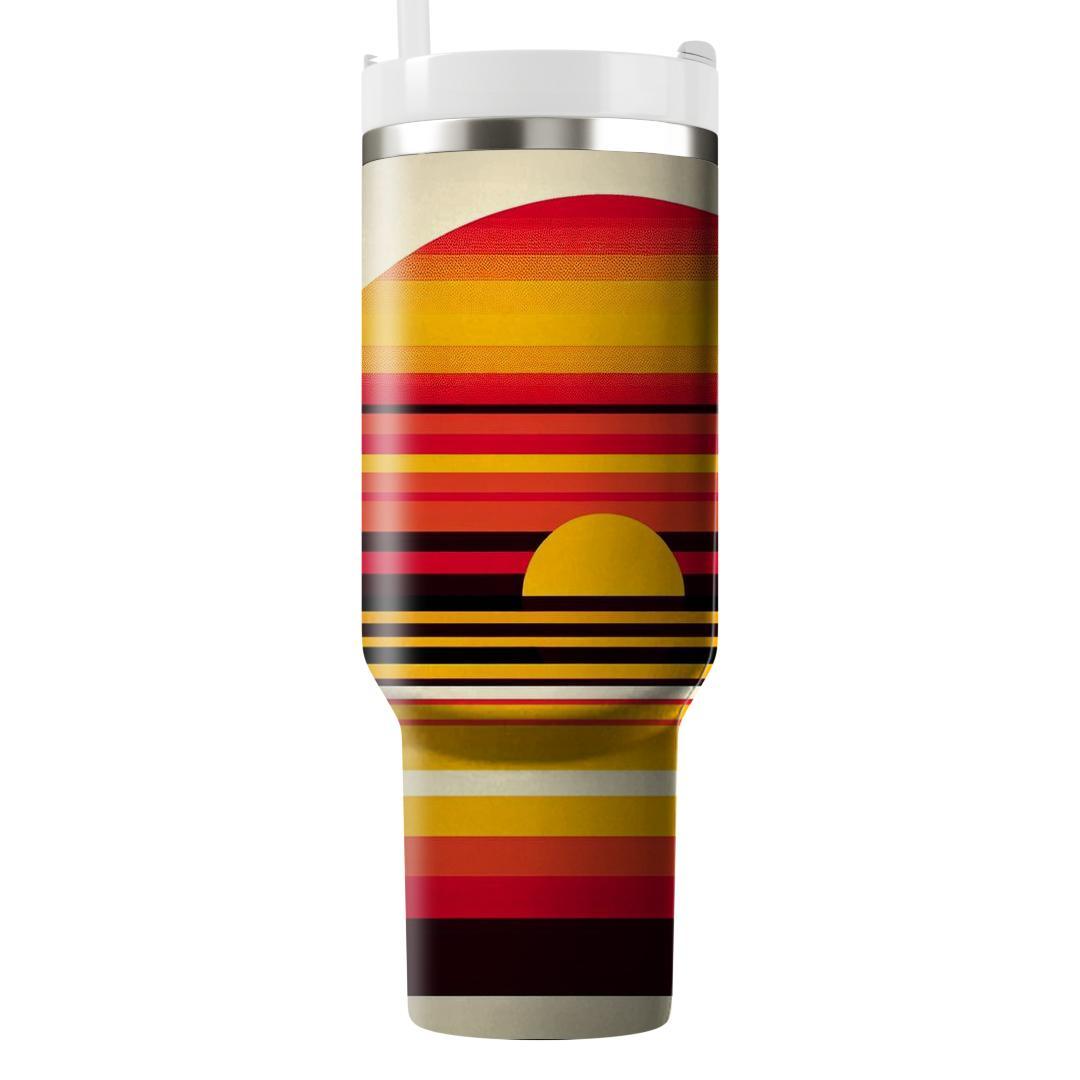 Retro Striped Sunrise  Custom Tumblers