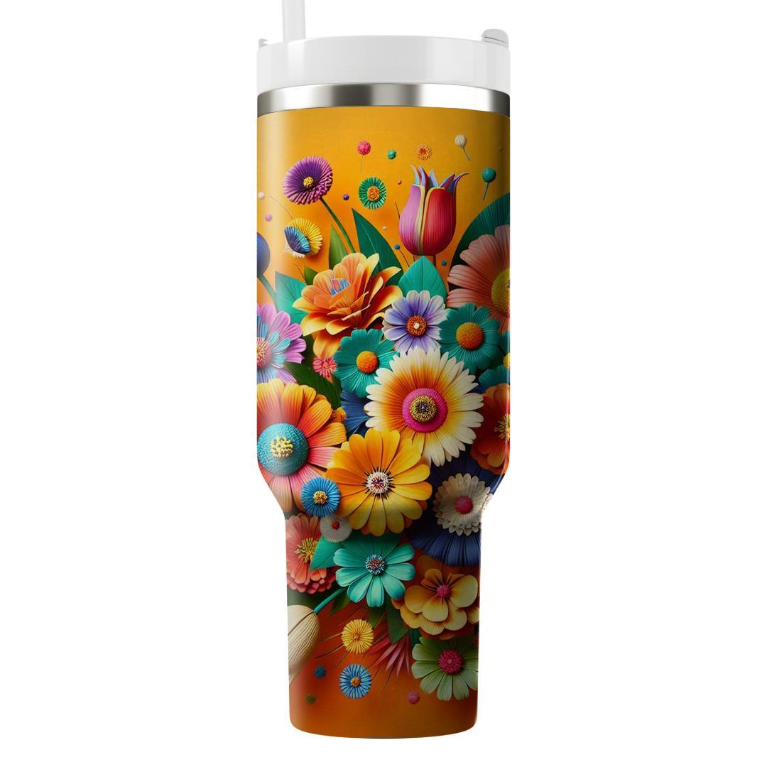 Playful Flower Burst  Tumblers For Gifts