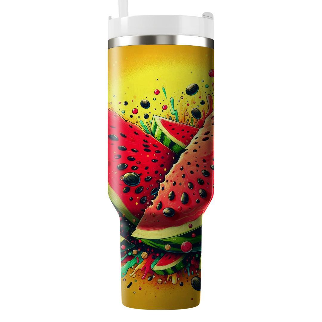 Summer Watermelon Delight Tumblers With Lids