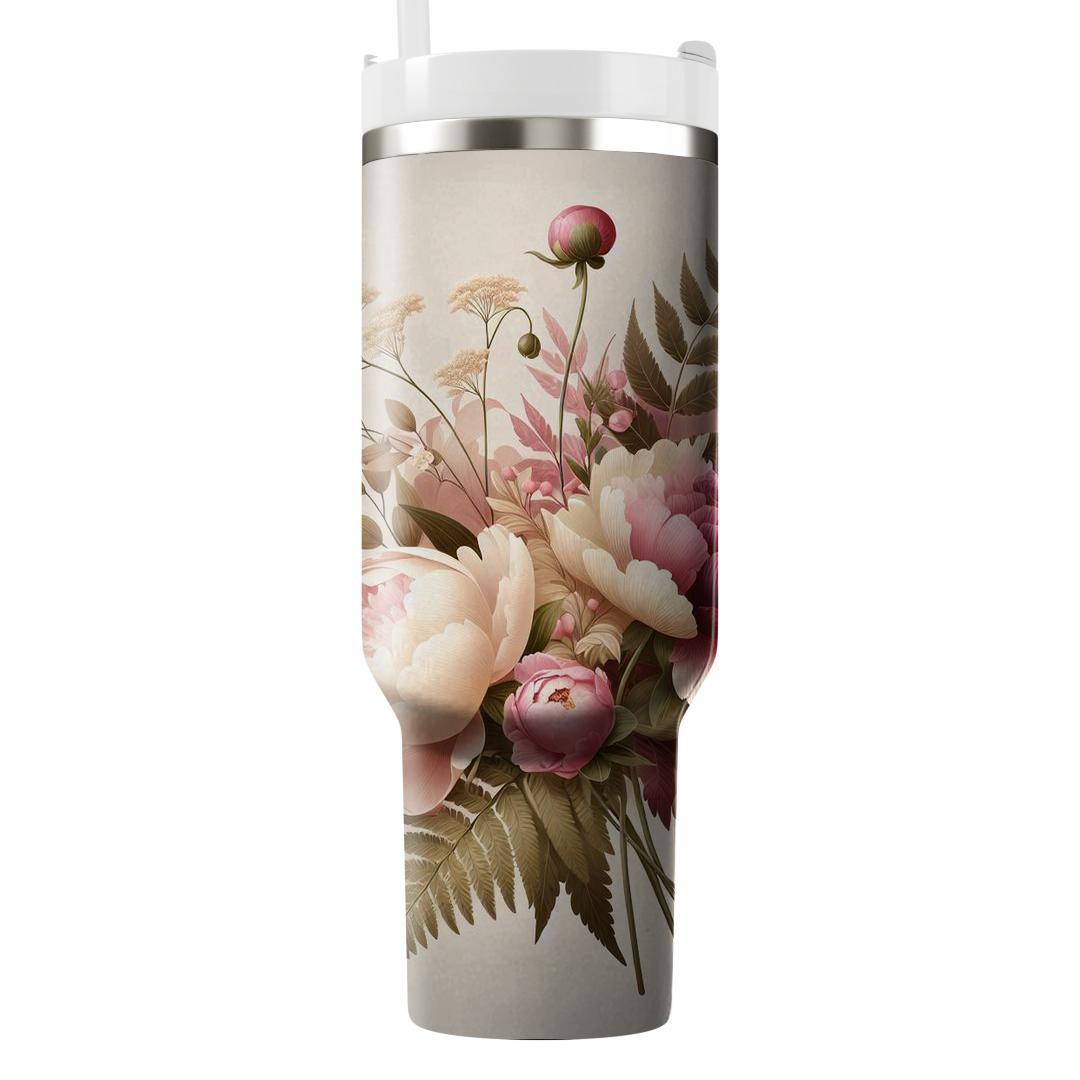 Vintage Peony Bouquet  Tumblers For Gifts