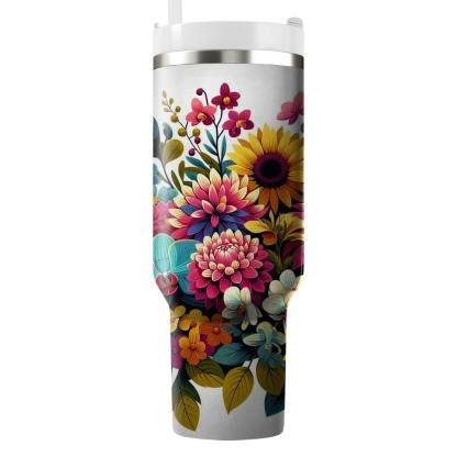 Vivid Floral Fusion  Insulated Tumblers