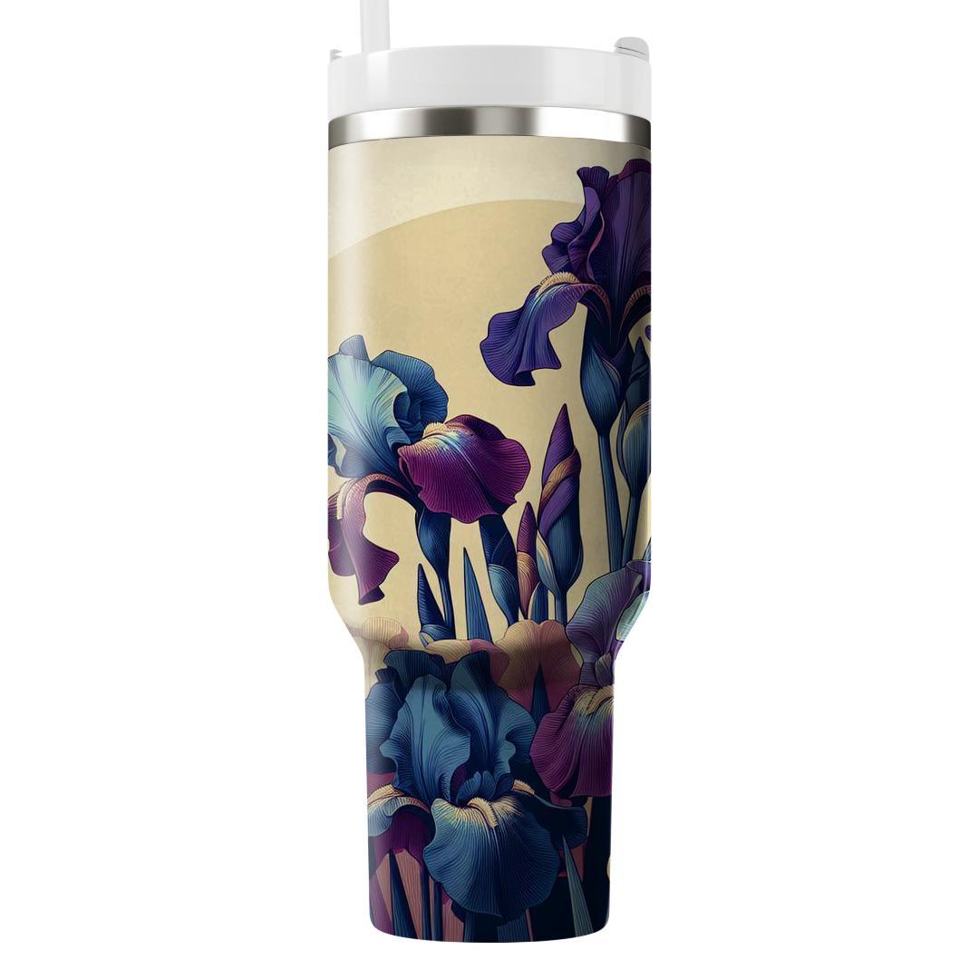 Classic Iris Elegance  Unique Tumblers