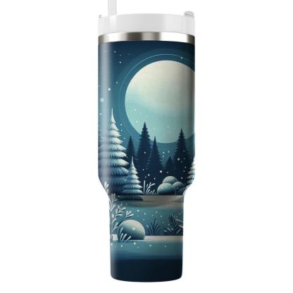 Winter Frosty Woodland  Travel Tumblers