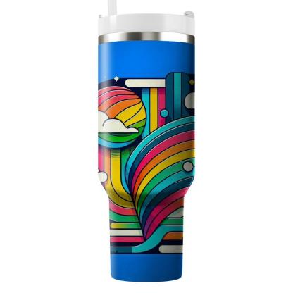 80s Retro Rainbow  Personalized Tumblers