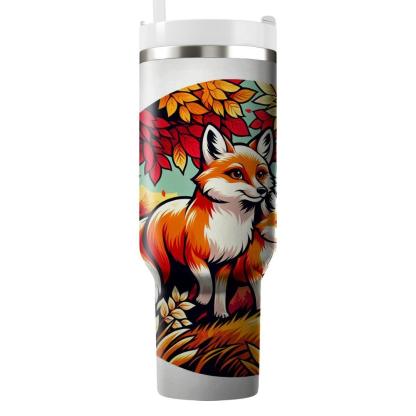 Adventurous Foxes In Fall  Tumblers With Lids