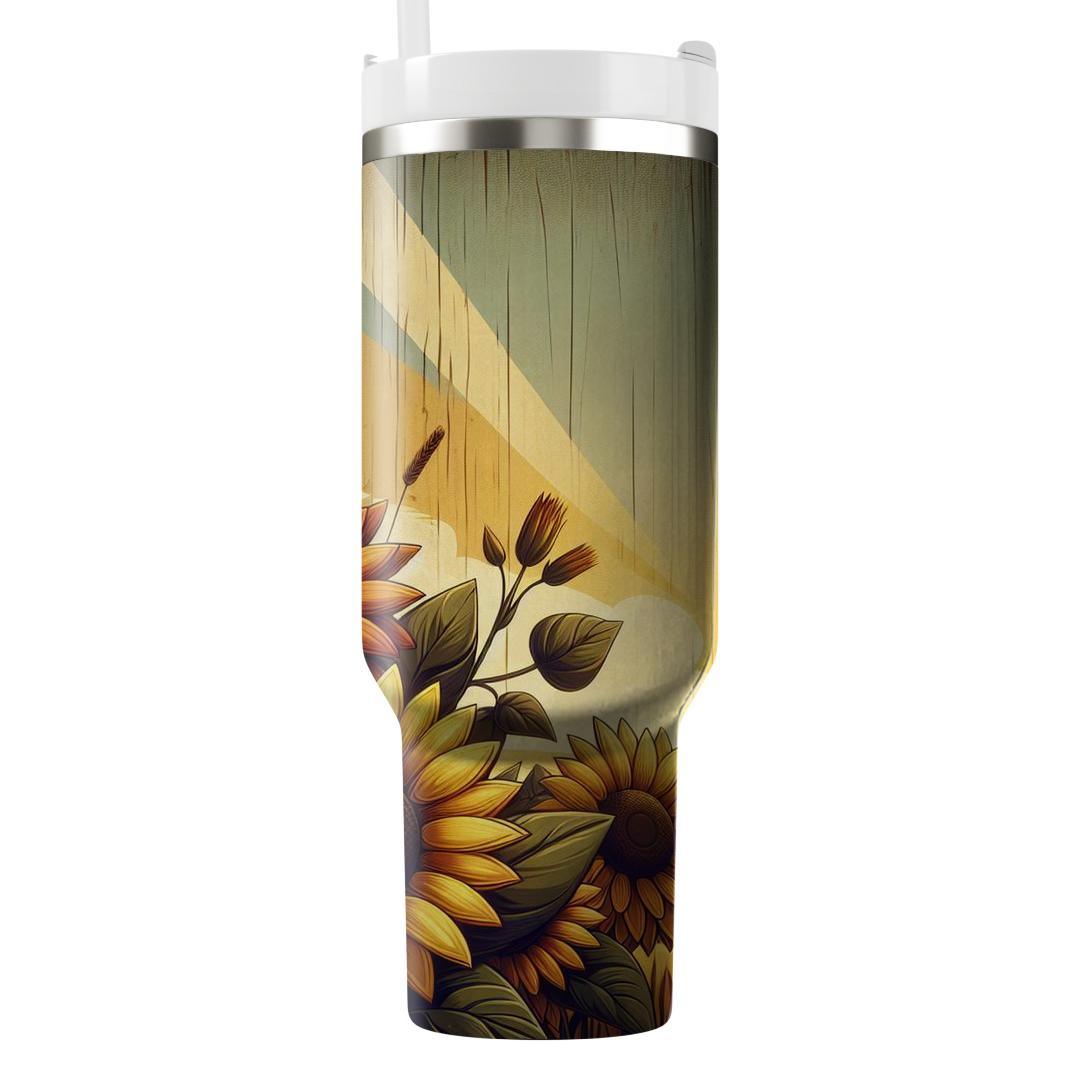 Rustic Sunflower Glory  Unique Tumblers