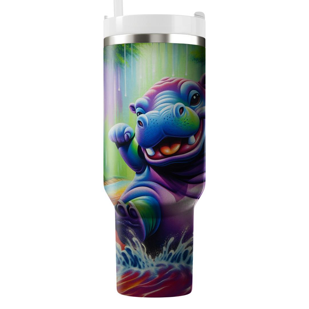 Funky Hippo Fun  Travel Tumblers