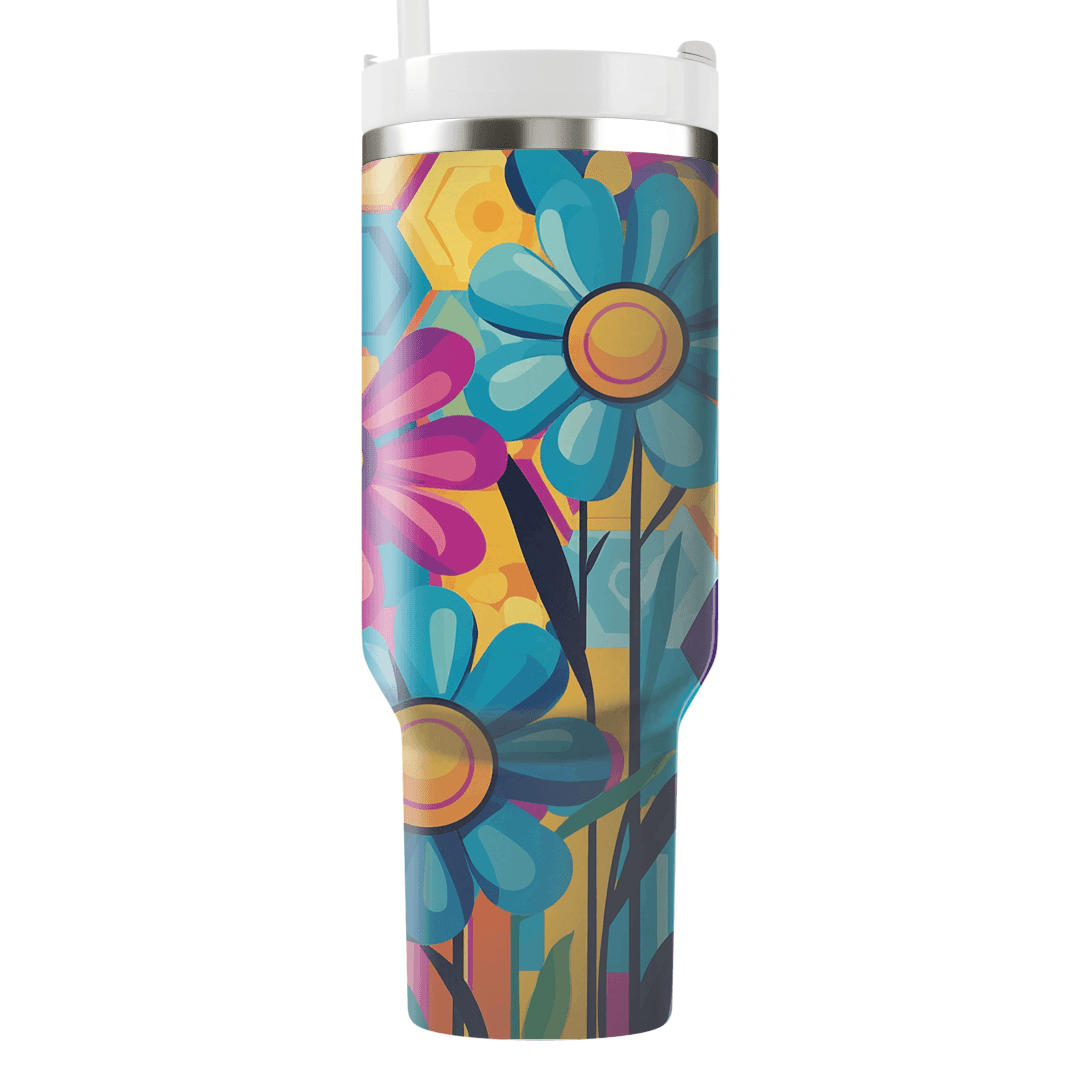 Funky Geometric Blossoms Unique Tumblers