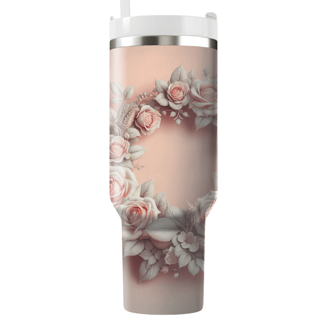 Elegant Rose Wreath  Tumblers With Lids