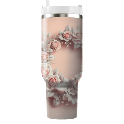 Elegant Rose Wreath  Tumblers With Lids