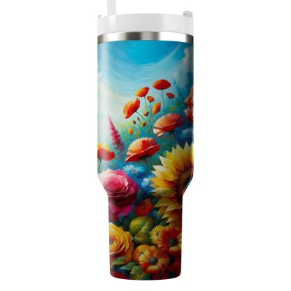 Vibrant Summer Blossoms  Travel Tumblers