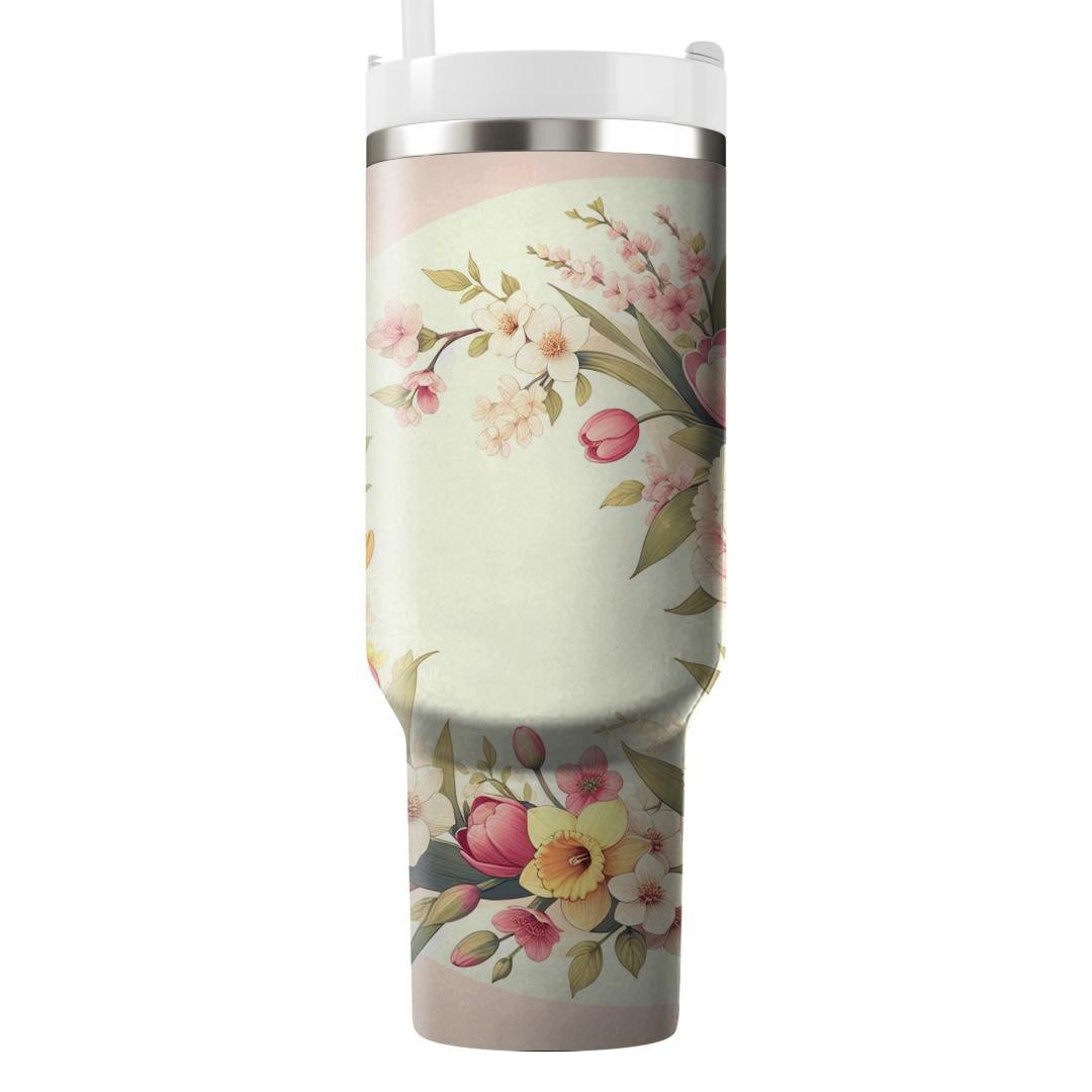 Spring Blossom Wreath  Tumbler Cups