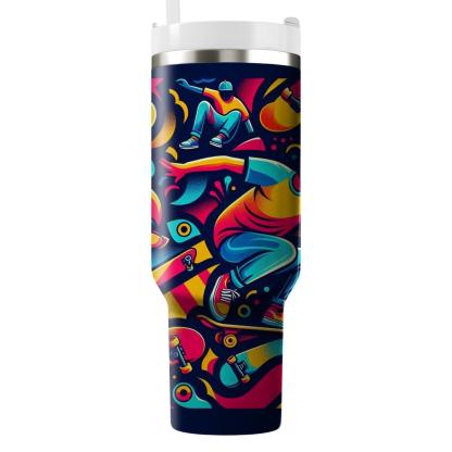 Radical 80s Skateboard  Personalized Tumblers