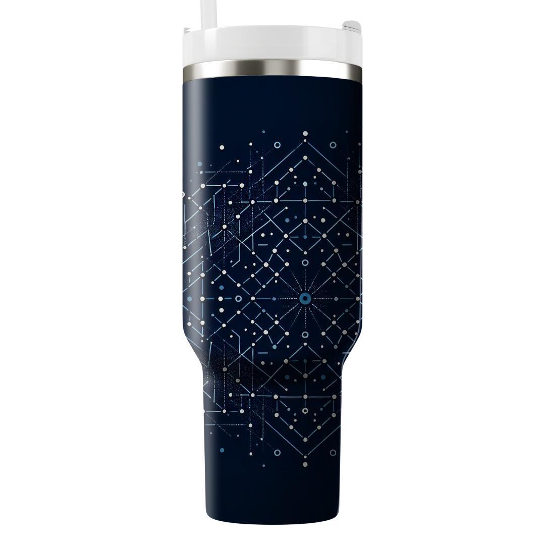 Abstract Constellations In Navy Blue  Tumblers For Gifts