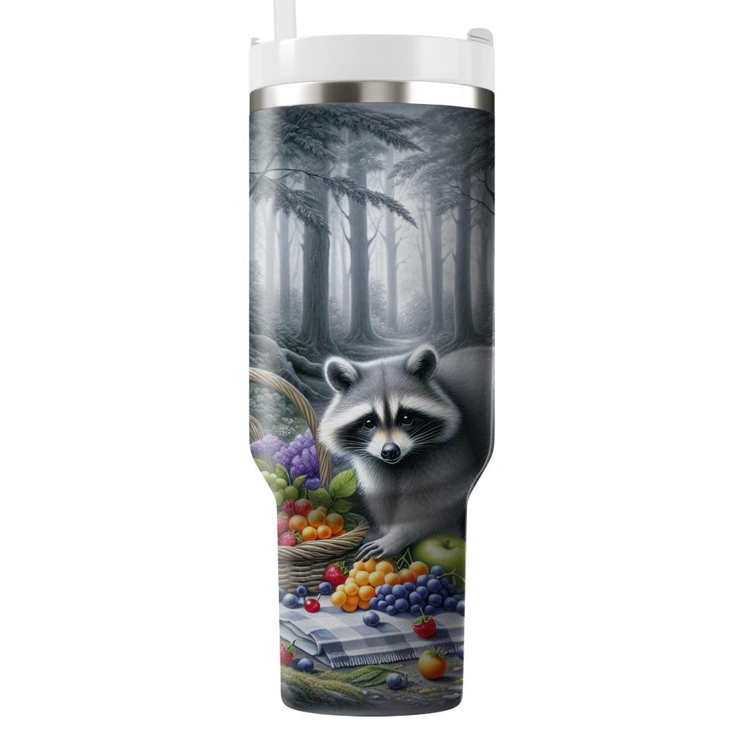 Charming Raccoon Picnic  Travel Tumblers