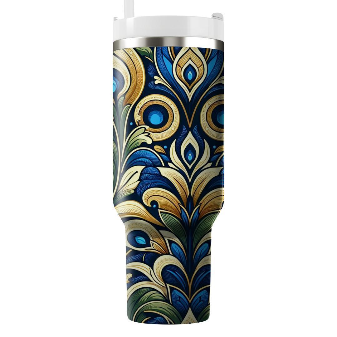 Symmetrical Peacock  Travel Tumblers