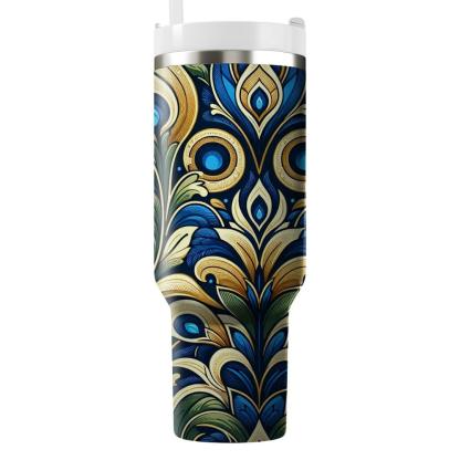 Symmetrical Peacock  Travel Tumblers